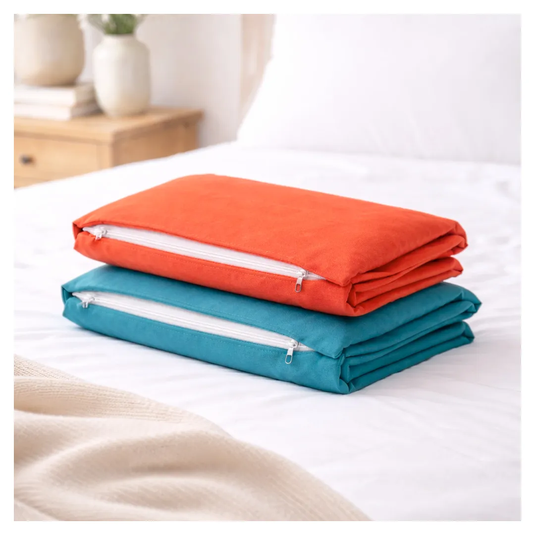 2 Taies d’Oreillers en Coton – Couleur Unie