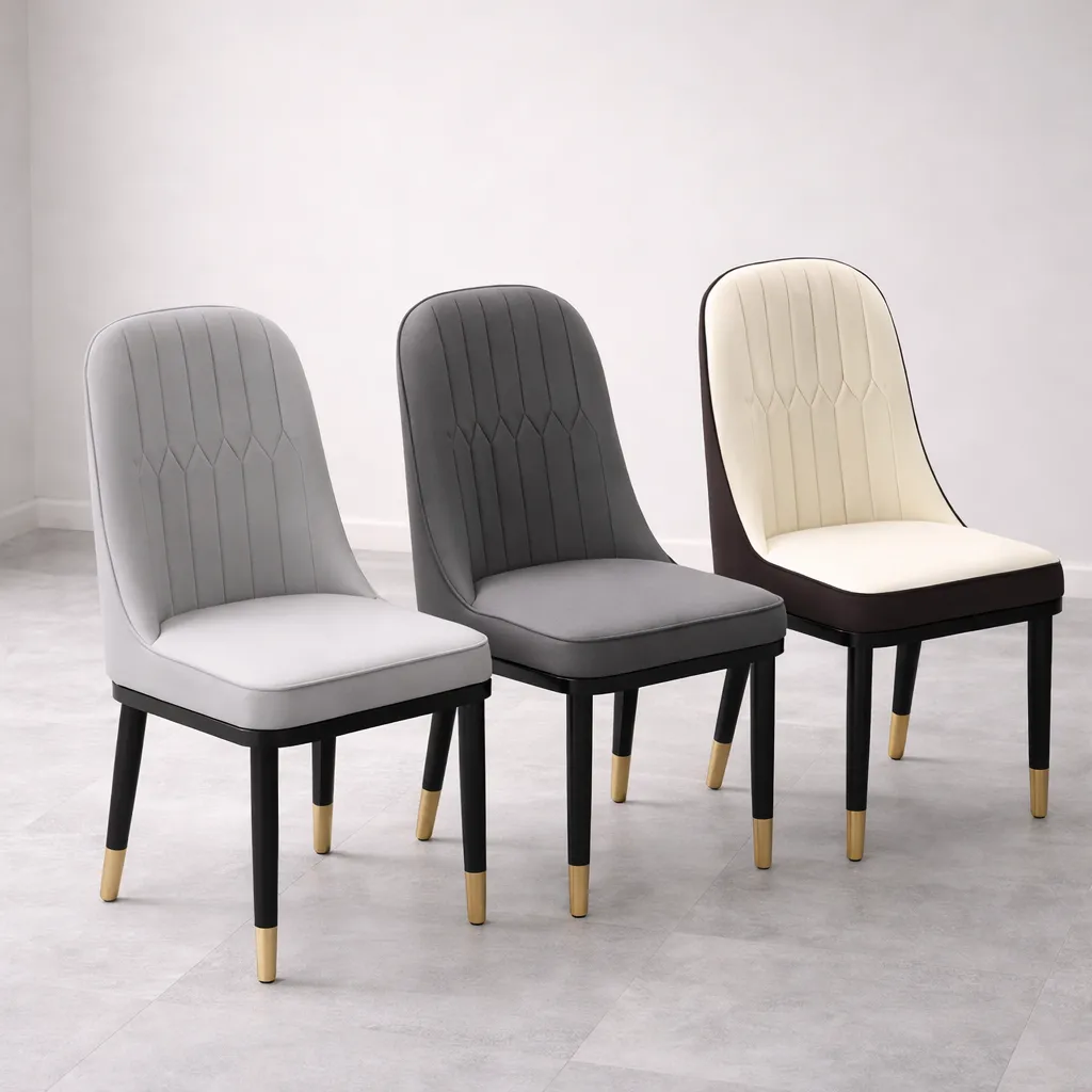 Chaise Salle à Manger Moderne similicuir – Design Élégant Pieds Noir & Or