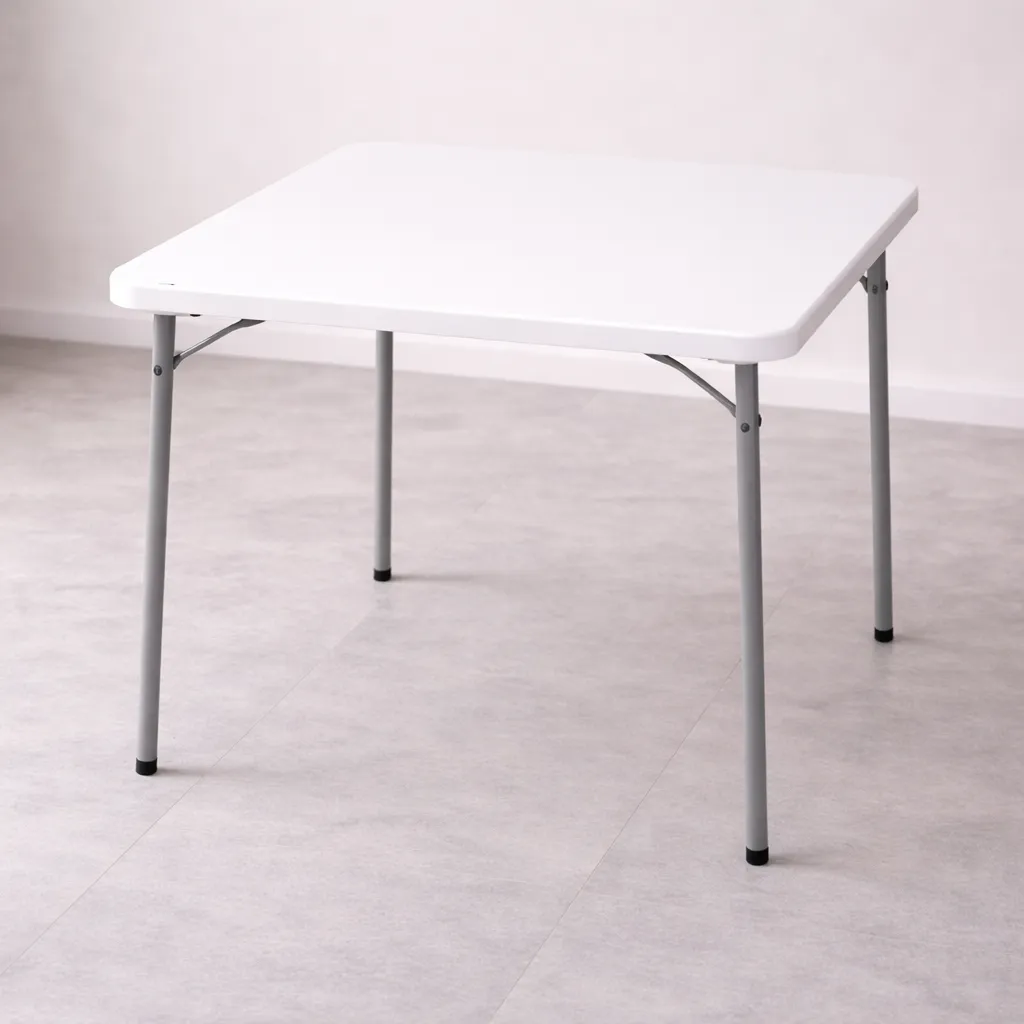Table 80/80 Blanche – Table Portable  Robuste