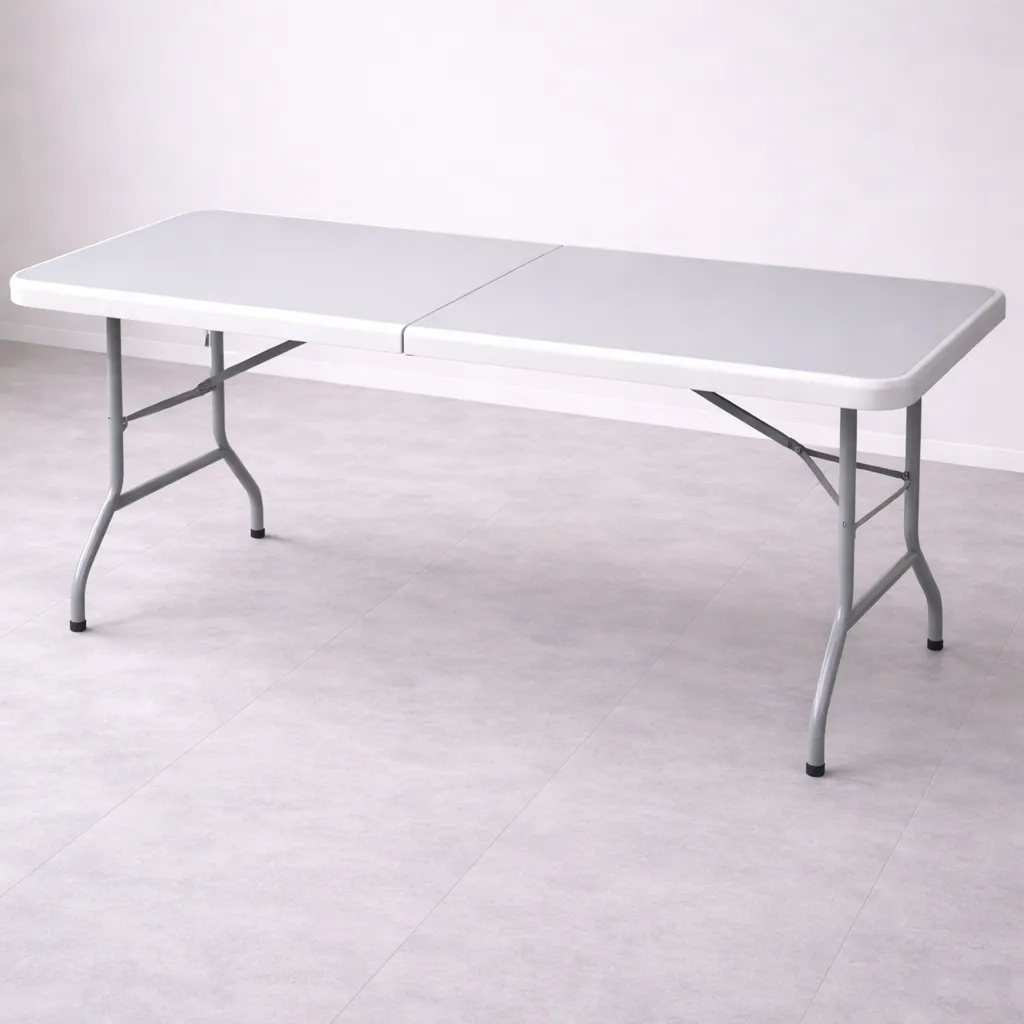 Table Pliante Rectangulaire Grande Capacité – Table Pliable Multifonction Blanche