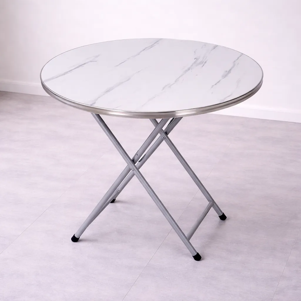 Table Ronde Pliante Design – Table Portable Multifonction Structure Métallique
