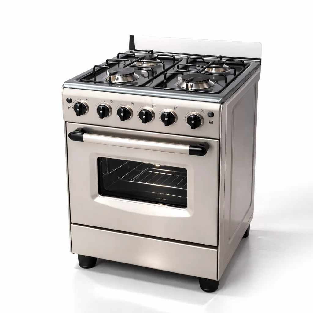 Gazinière Full Option 4 Feux – Double Four – Tout Inox 50x50x81 cm