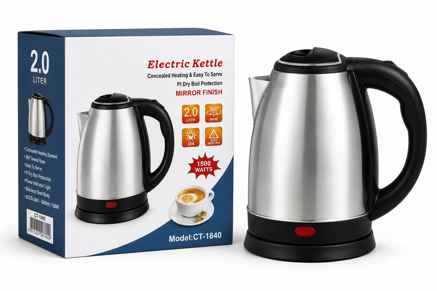Bouilloire Electrique 2L Inox