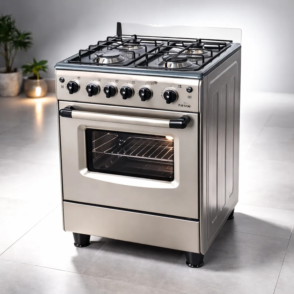 GAZINIERE 5 FEUX EN INOX-ALLUMAGE AUTOMATIQUE