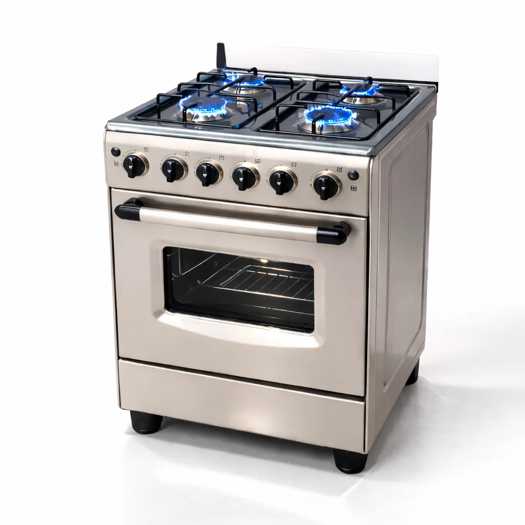 GAZINIERE 5 FEUX EN INOX-ALLUMAGE AUTOMATIQUE